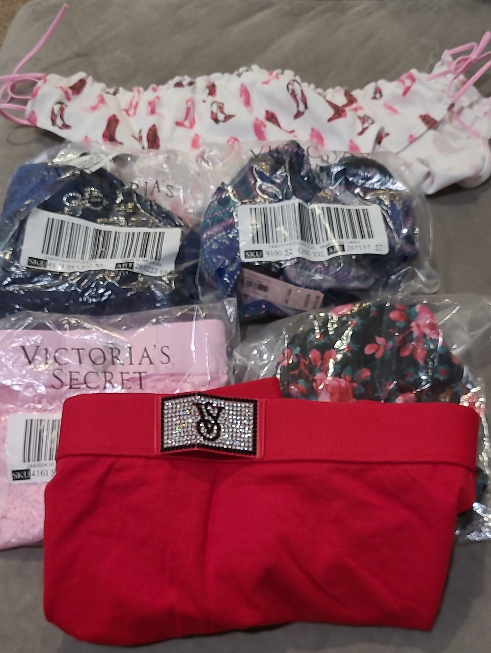 NWT Victoria's Secret Assorted Panty Collection - Blue, Red, Floral, Plaid.